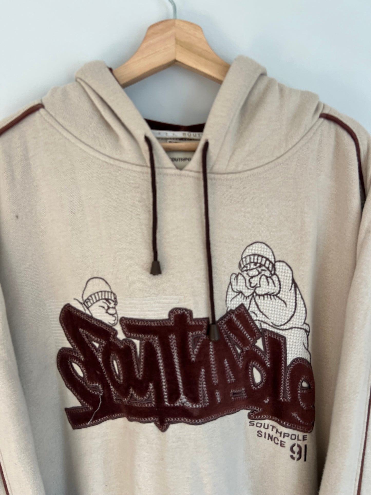 (XXL) Y2K SouthPole Cream/Brown Hoodie
