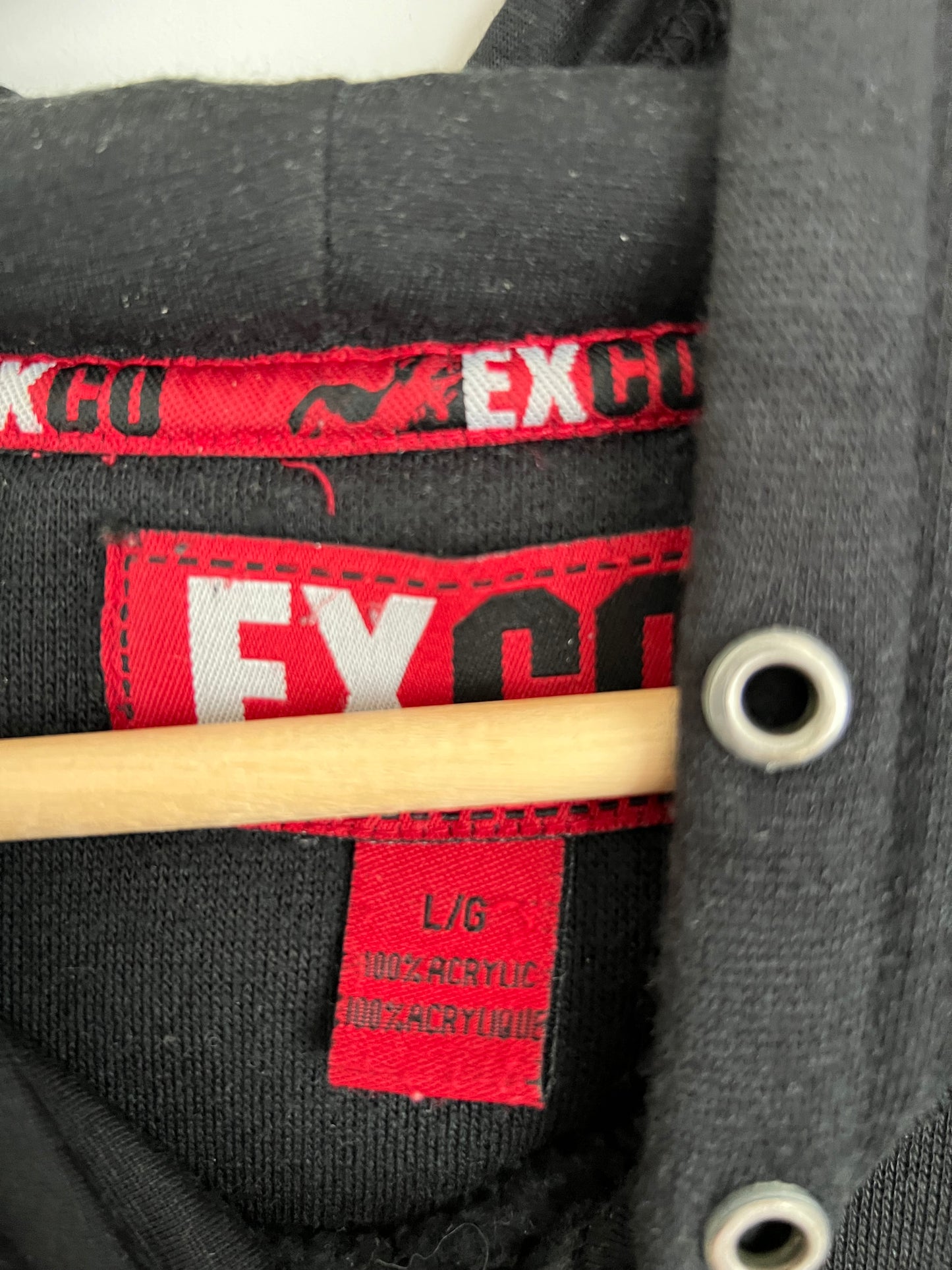(L) Y2K Exco Black Hoodie