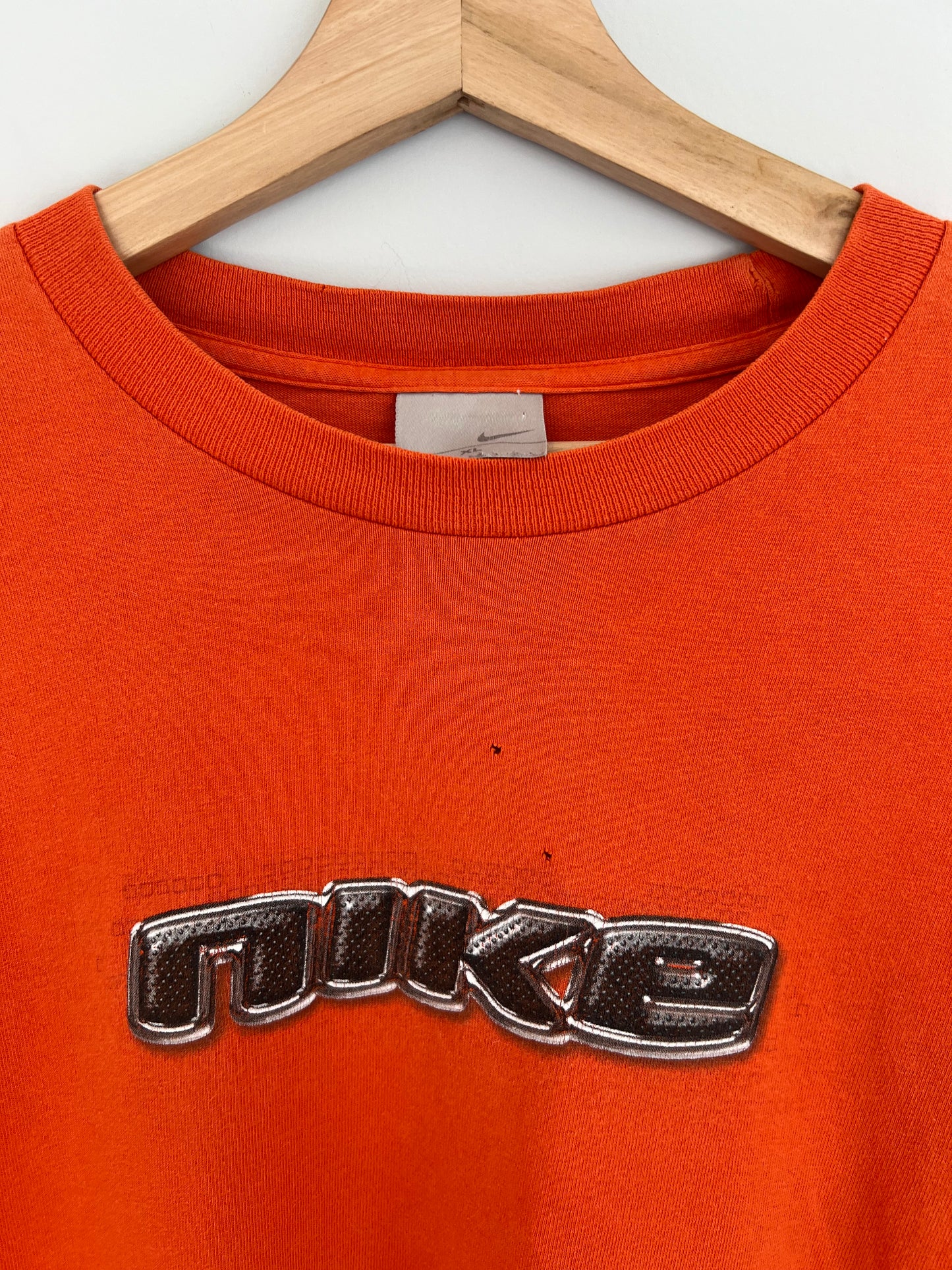(XL) Vintage Nike Orange Spellout Longsleeve T-Shirt