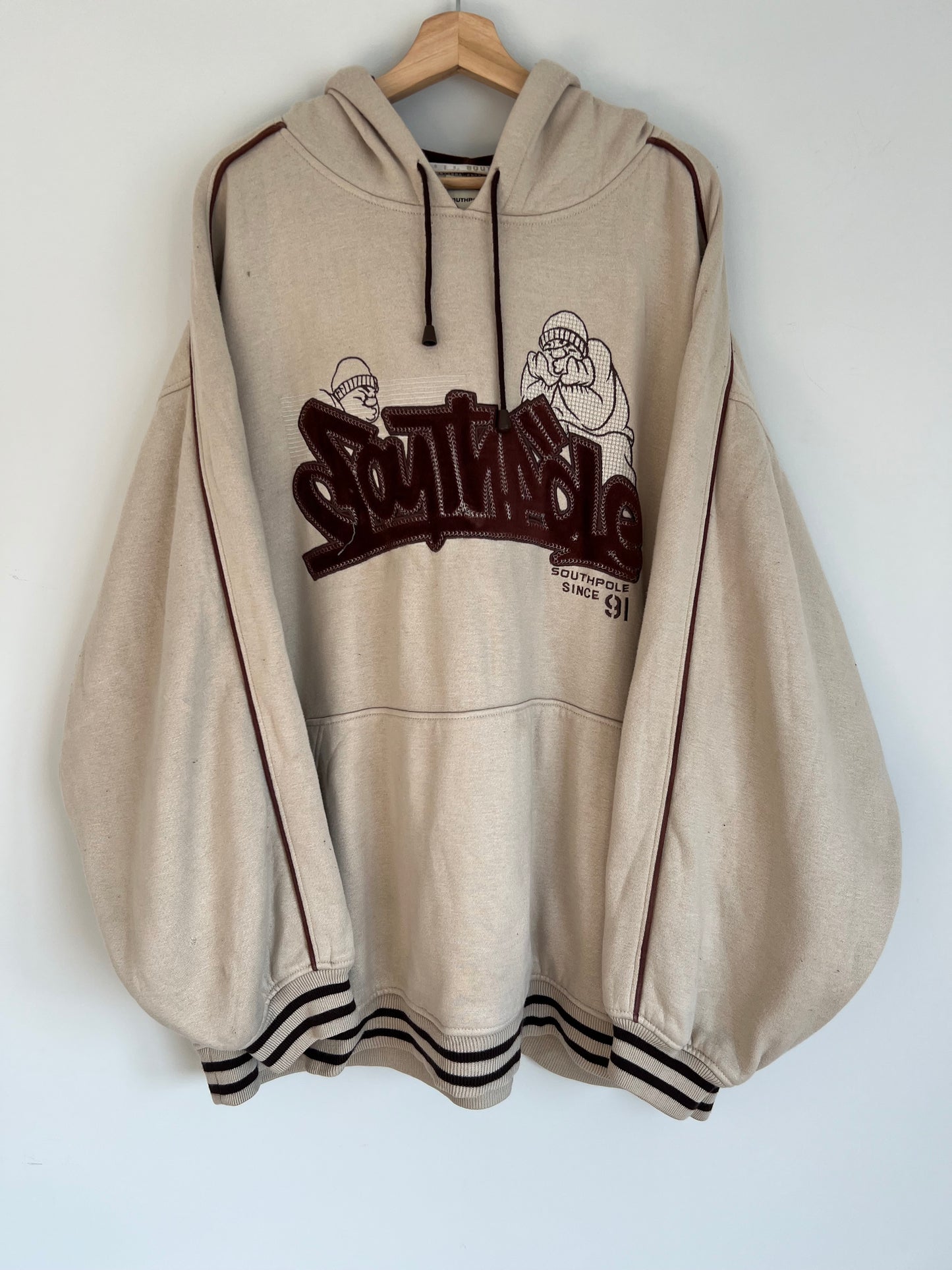 (XXL) Y2K SouthPole Cream/Brown Hoodie