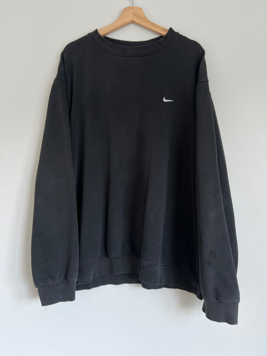 (XL) Y2K Nike Mini Swoosh Black Sweatshirt