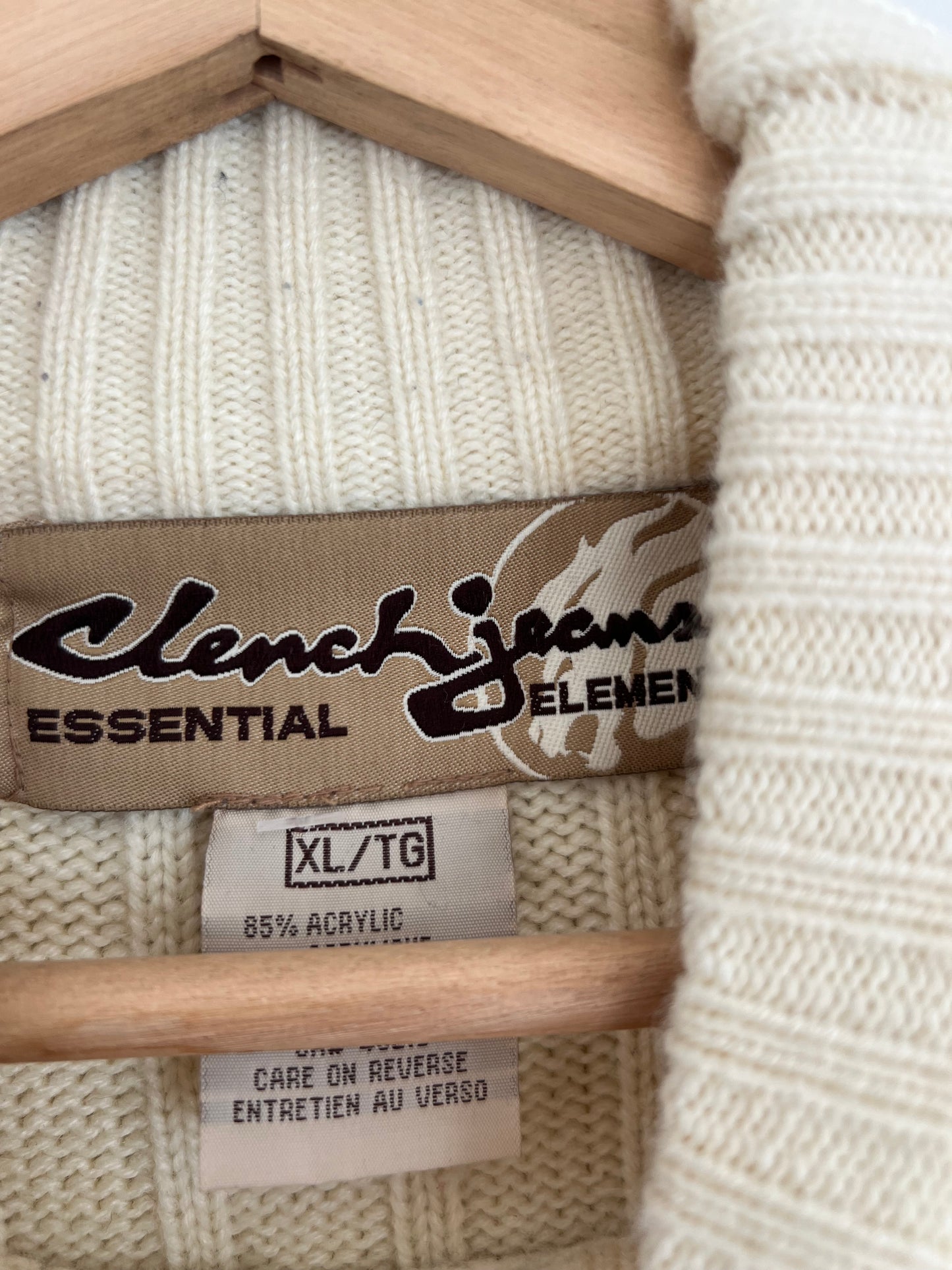 (XL) Y2K Clench Jeans Cream Knit Sweater