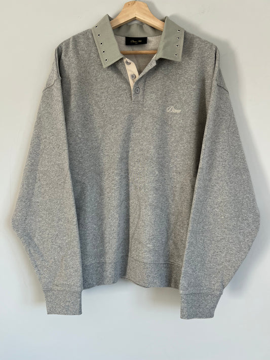 (L) Dime Grey Rugby Sweatshirt