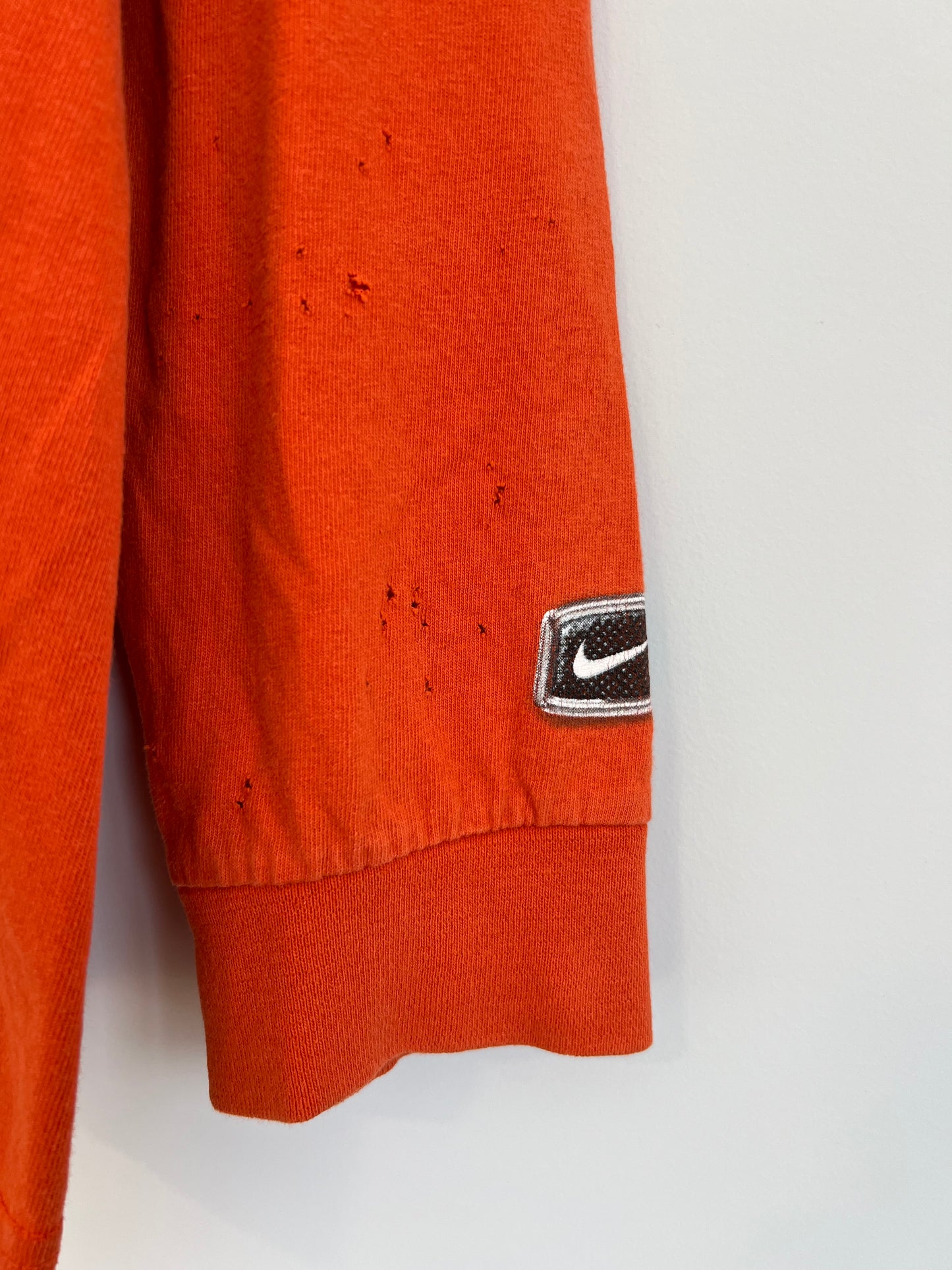 (XL) Vintage Nike Orange Spellout Longsleeve T-Shirt