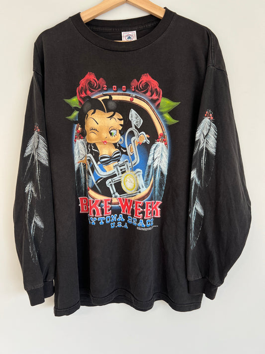 (L) 2000s Betty Boop Bike Week Longsleeve T-Shirt