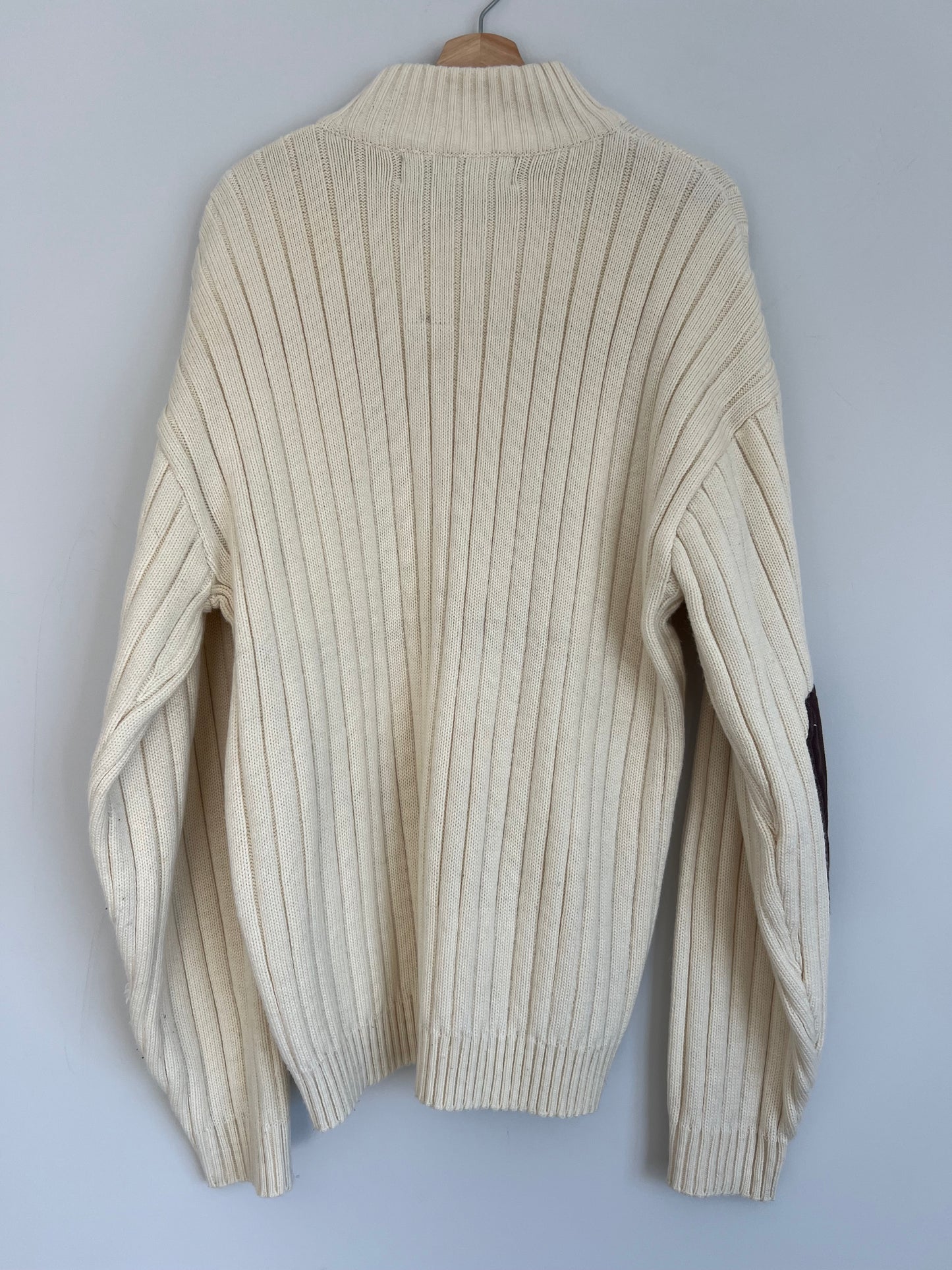 (XL) Y2K Clench Jeans Cream Knit Sweater