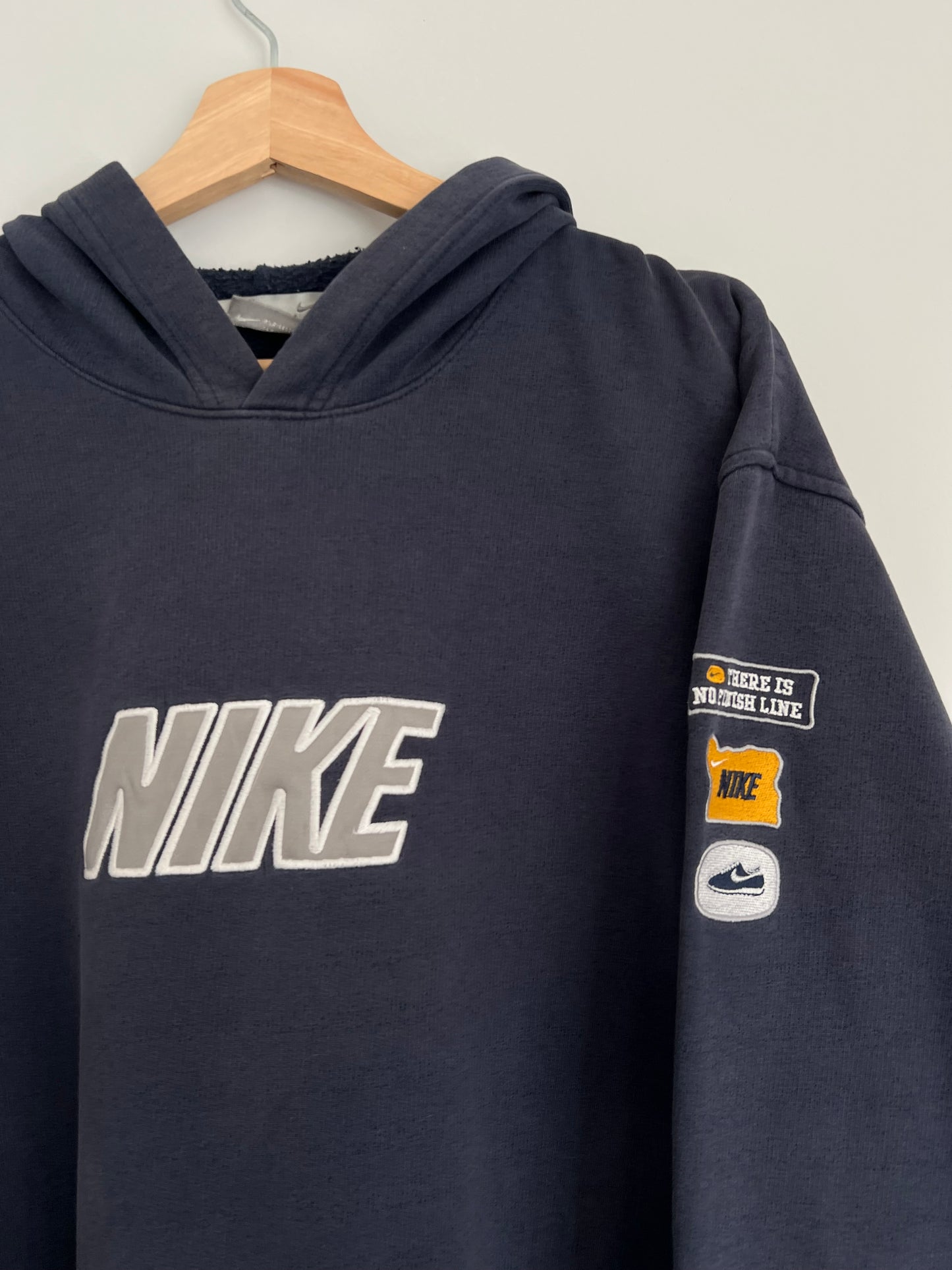 (XL) Y2K Nike Spellout Navy Hoodie