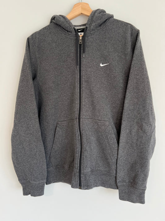 (M) Y2K Nike Gray Zip-Up Hoodie